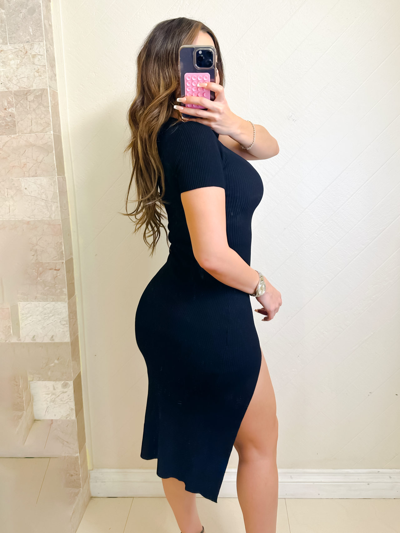 Casual Black Bodycon Dress