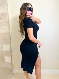 Casual Black Bodycon Dress