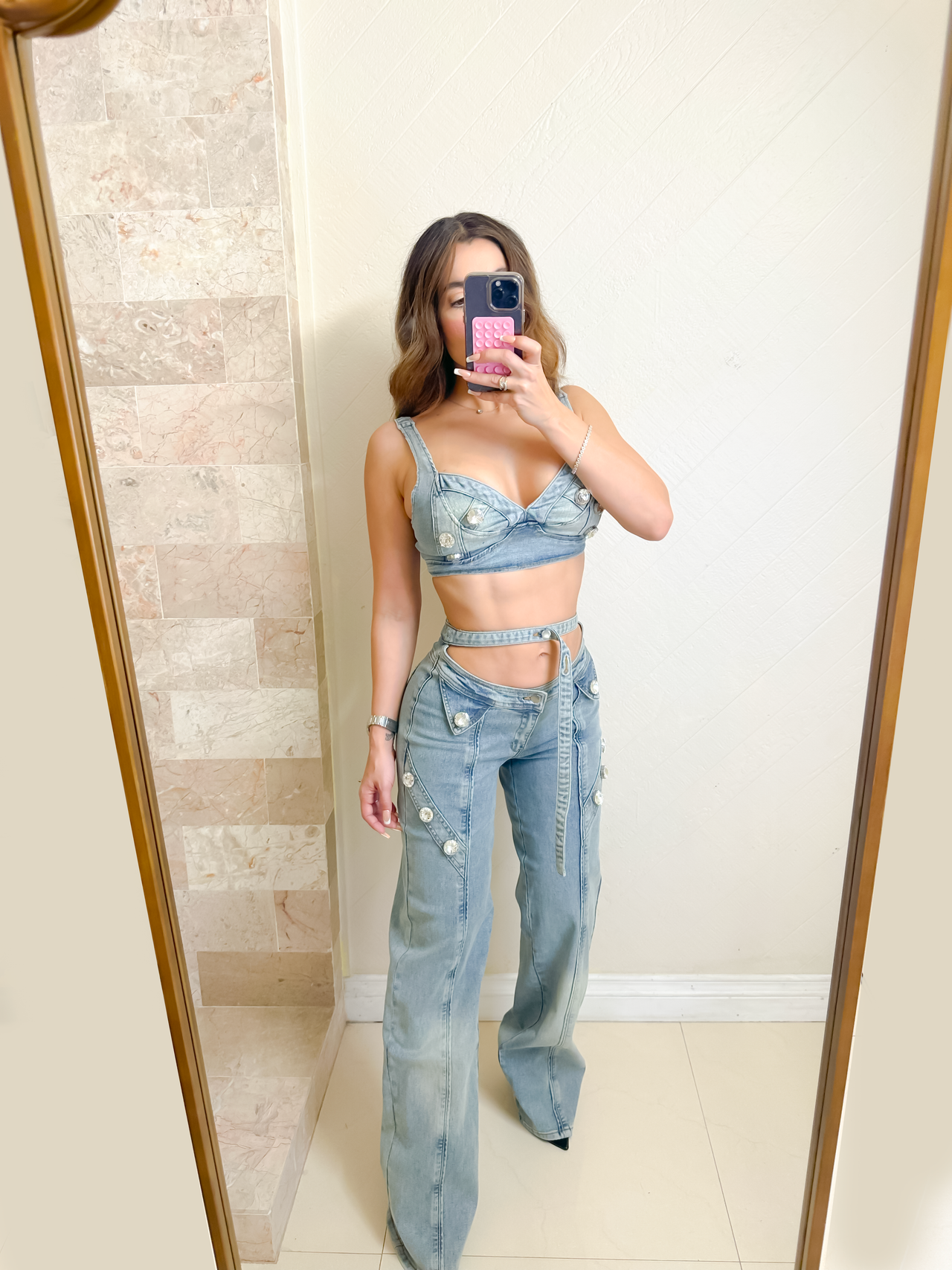 Rockstar denim matching set