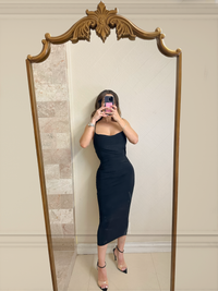 Sexy midi black dress
