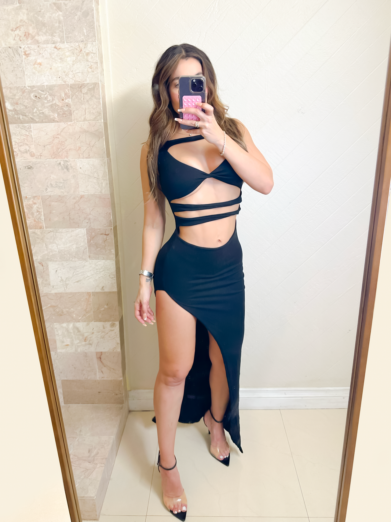 Cut out maxi dress black